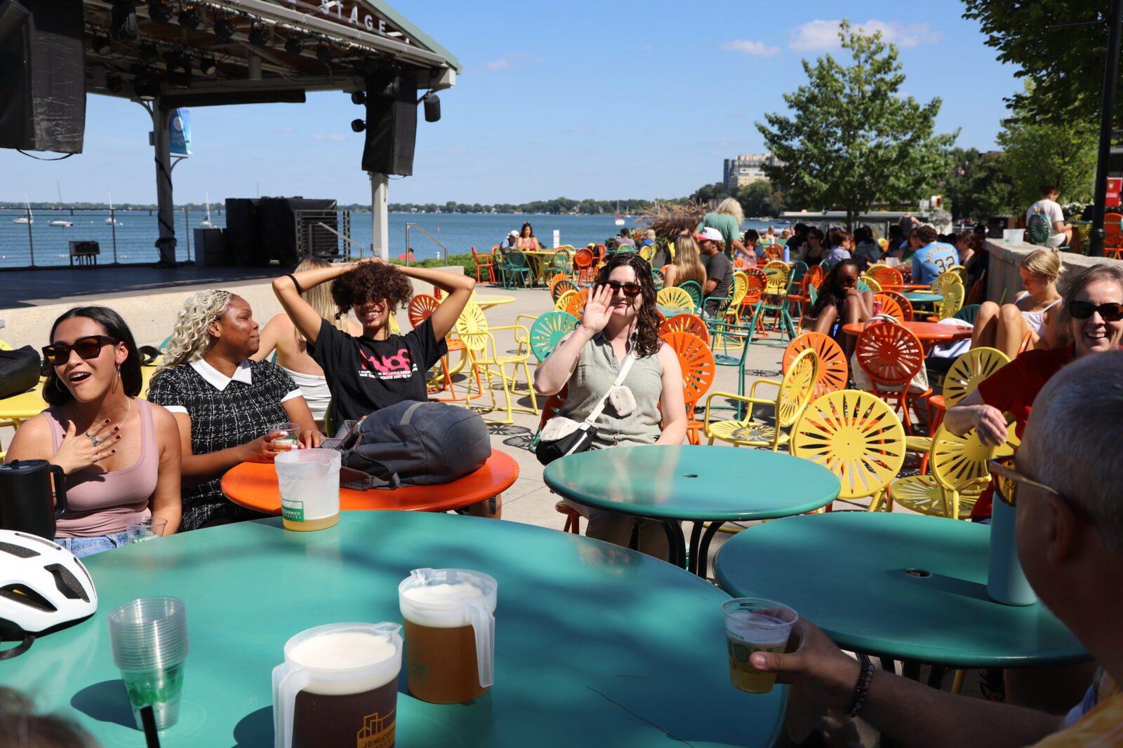 Students enjoying the Memorial Union Terrace