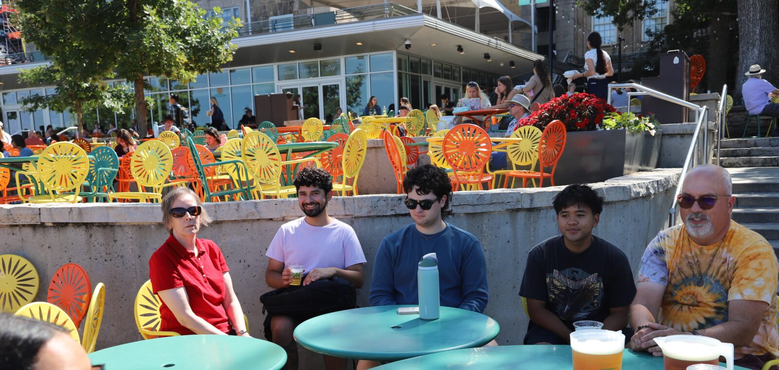 Students enjoying the Memorial Union Terrace