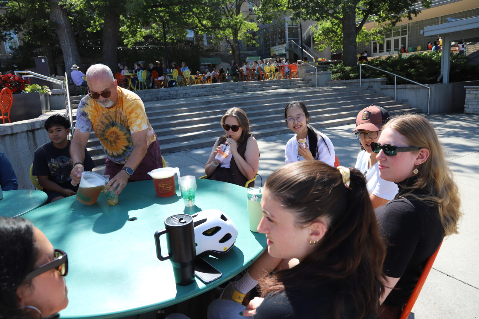 Students enjoying the Memorial Union Terrace
