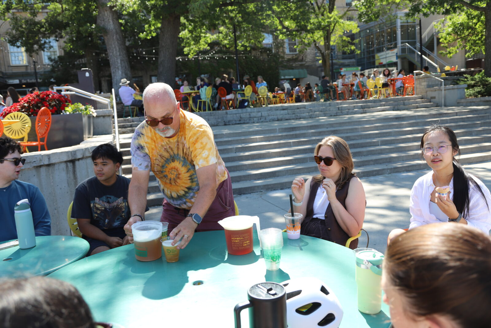 Students enjoying the Memorial Union Terrace