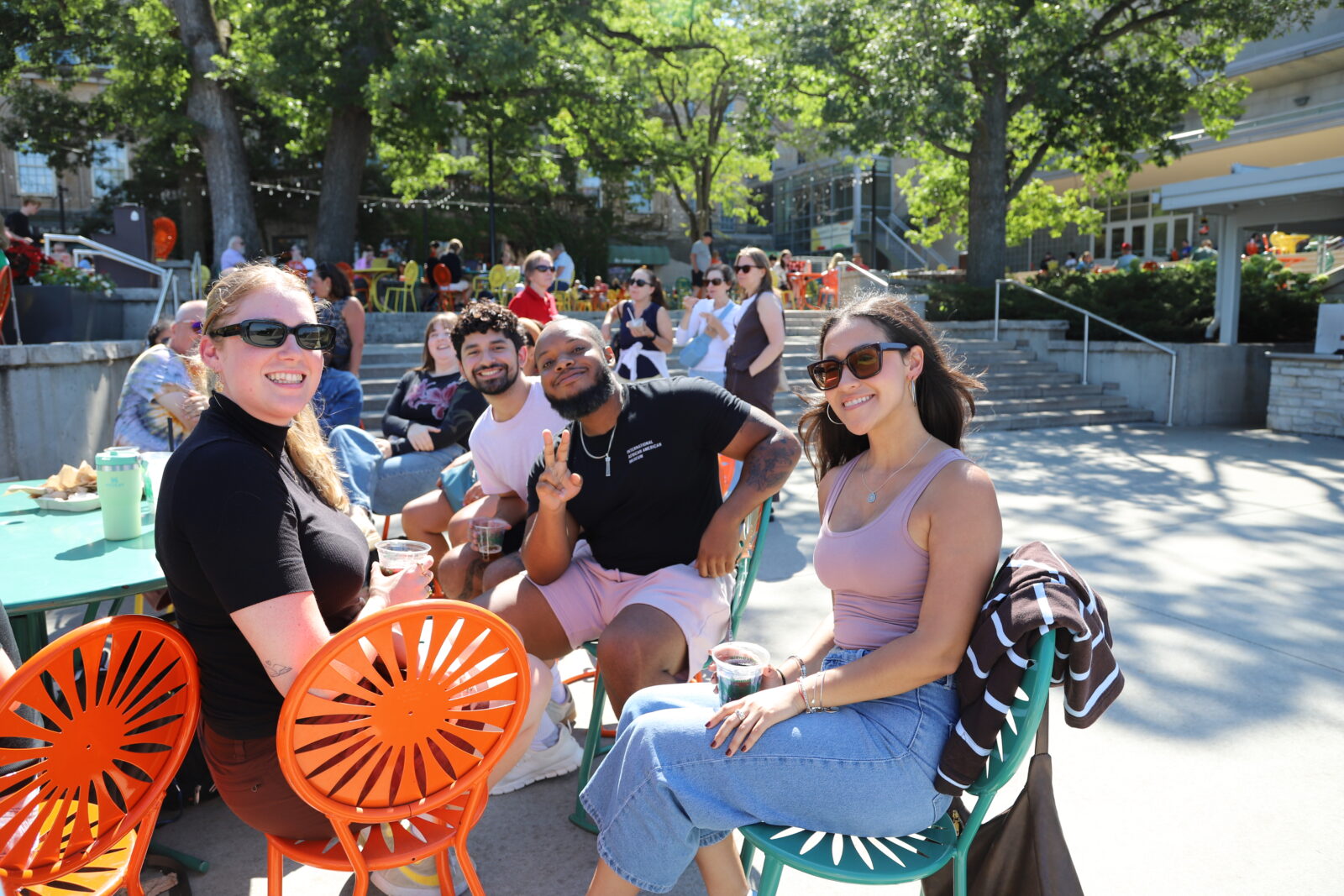 Students enjoying the Memorial Union Terrace