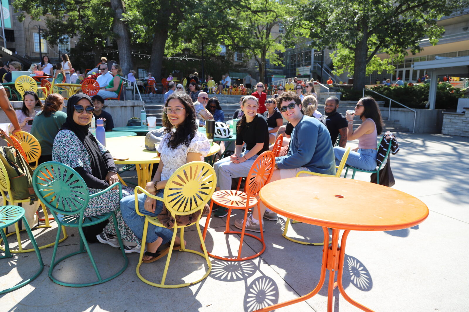 Students enjoying the Memorial Union Terrace