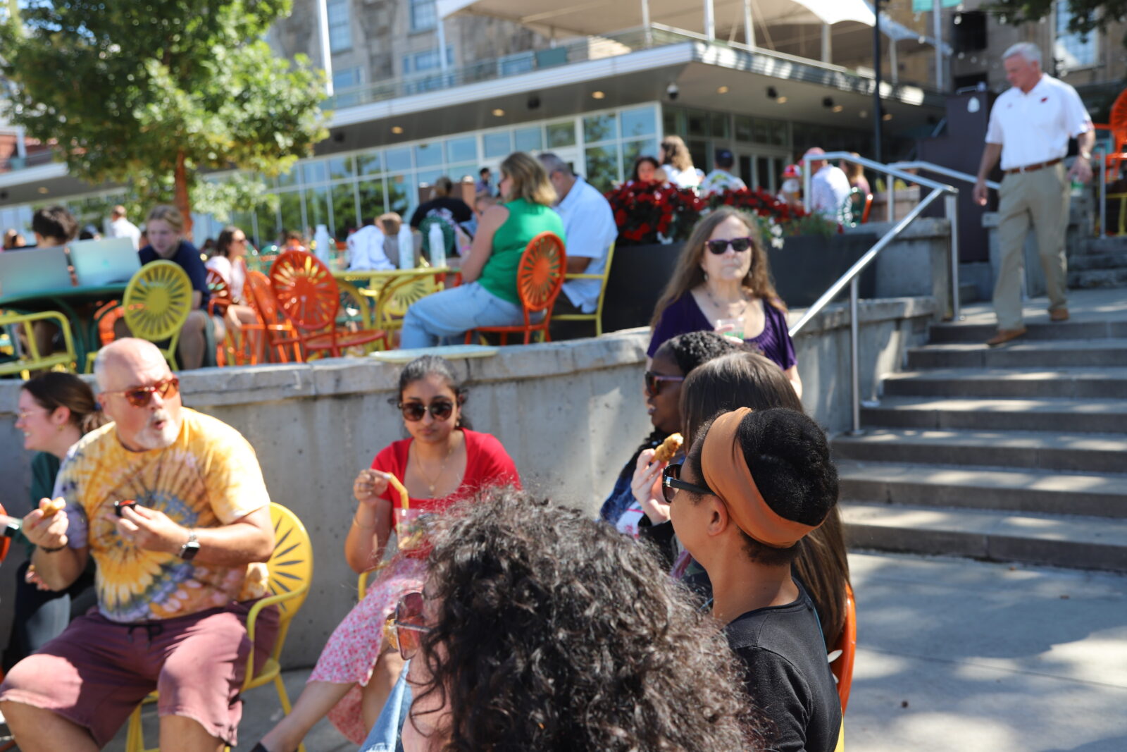 Students enjoying the Memorial Union Terrace