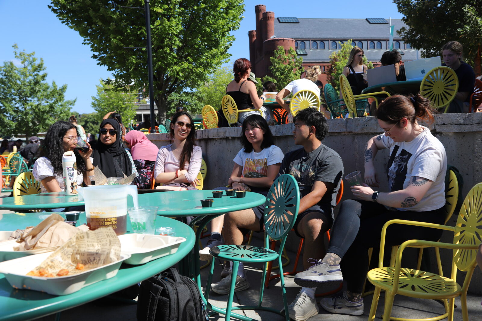 Students enjoying the Memorial Union Terrace
