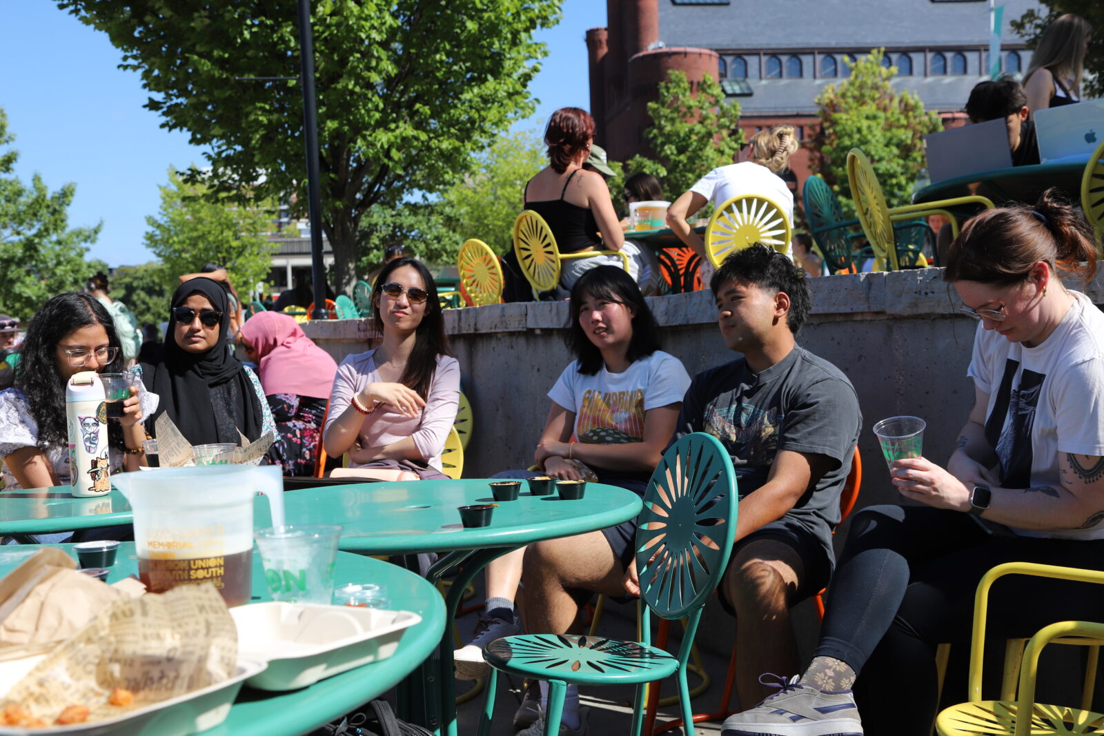 Students enjoying the Memorial Union Terrace