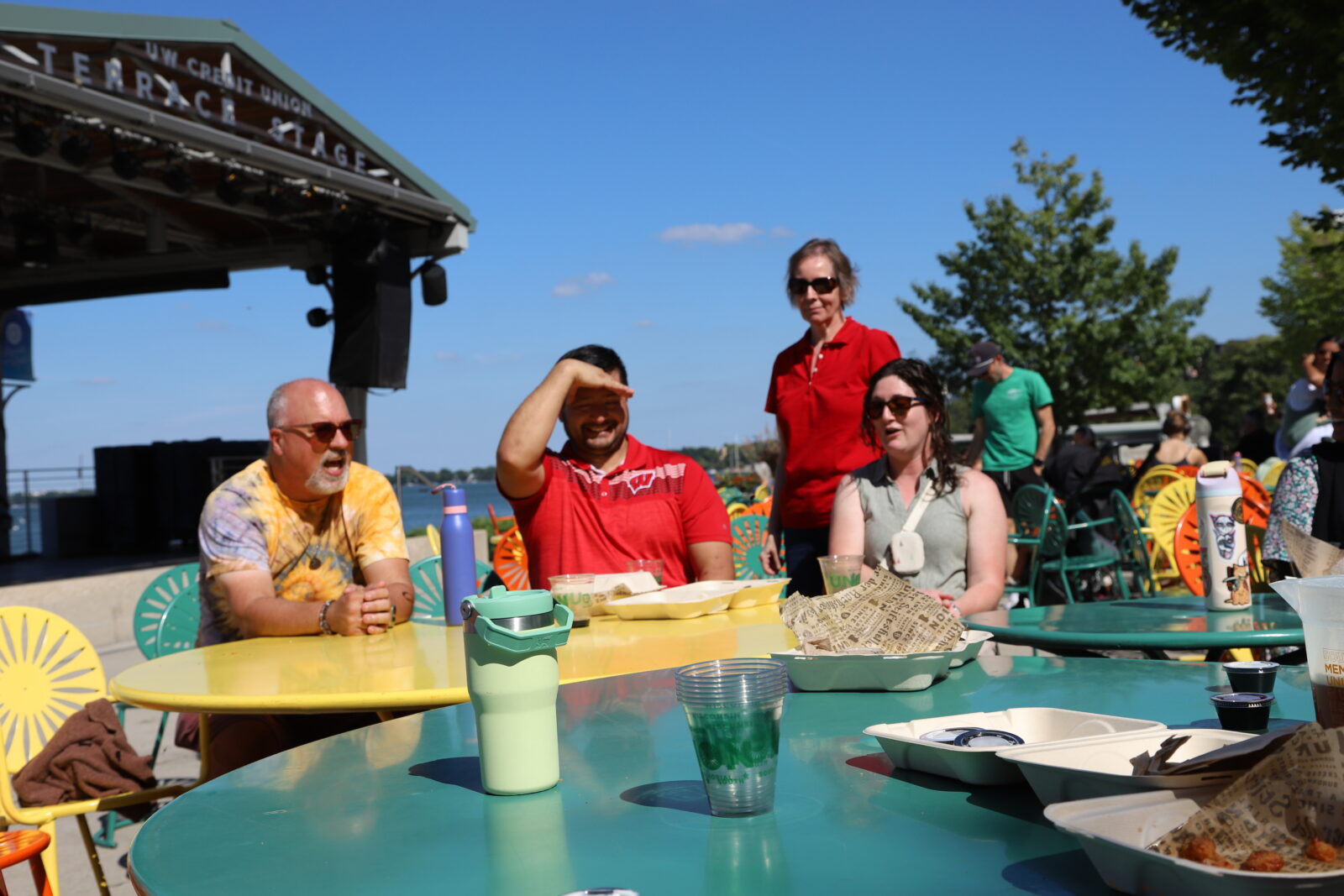 Students enjoying the Memorial Union Terrace