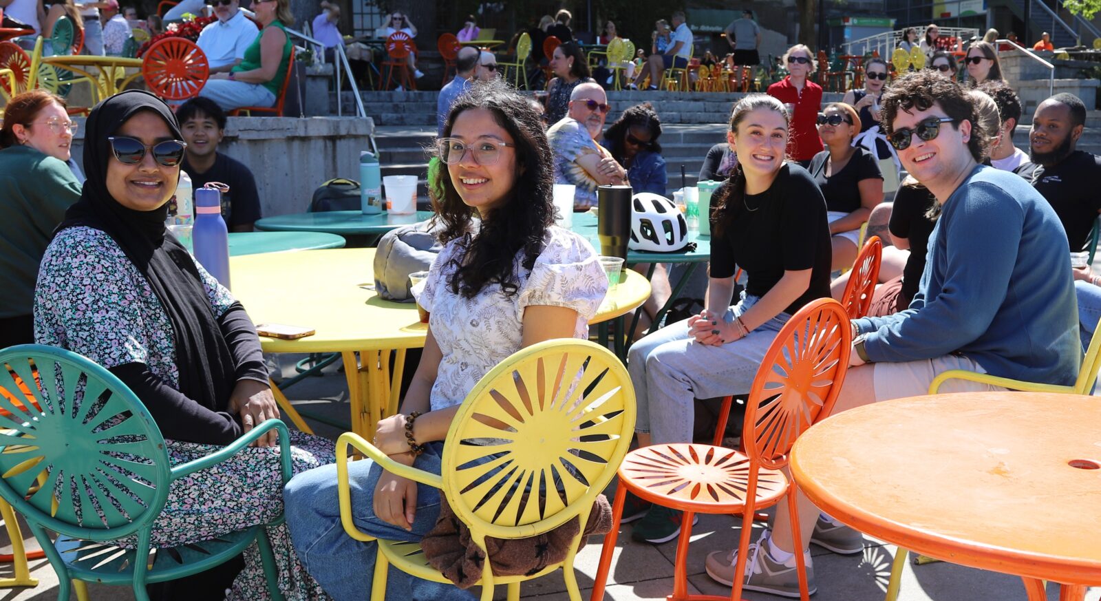 Students enjoying the Memorial Union Terrace